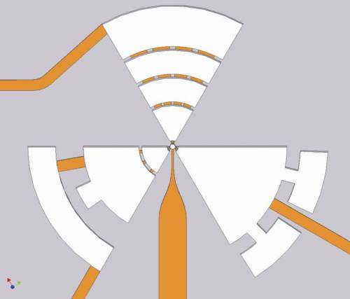 Above, a model for the ideal multi-tissue micro-bioreactor; below, a schematic of the prototype microbioreactor of Frank Sonntag at the IWS in Dresden, which incorporates three organ growth segments, a stem cell niche cavity, three behavior sensors, three waste reservoirs and interconnecting channels. (Images courtesy Frank Sonntag)